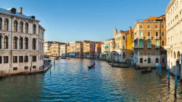 Gondoler Grand Canal Iin Tid Förflutit Venedig Italien — Stockvideo