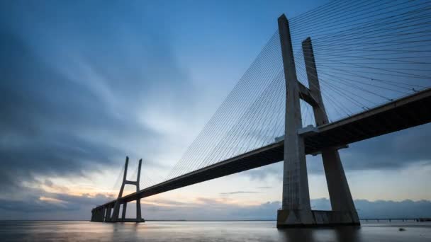 Vasco Gama Bridge Lisbon Portugal Time Lapse — 비디오