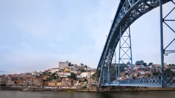 Dom Luis Bridge City Potro Portugal Zeitraffer — Stockvideo