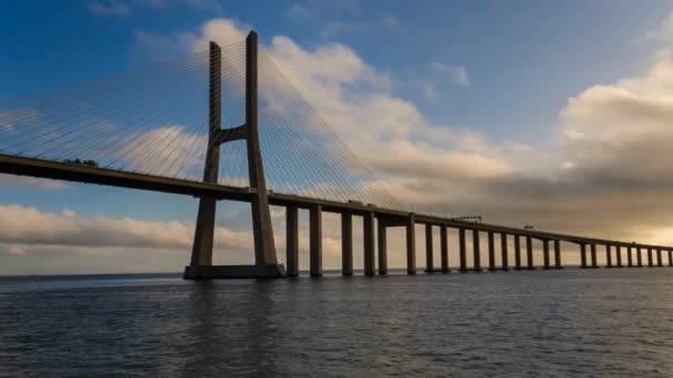 Jembatan Vasco Gama Lisbon Portugal — Stok Video