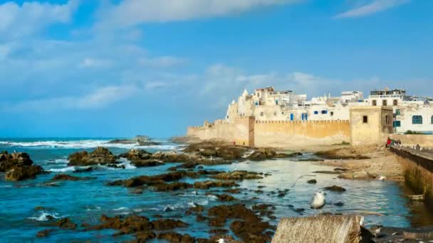 Casco Antiguo Por Mar Lapso Tiempo Essaouira Morocco — Vídeo de stock