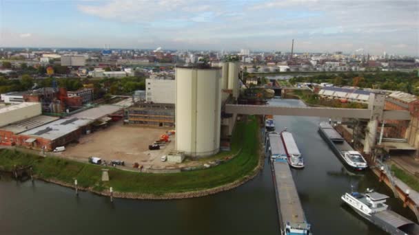 Letecký Pohled Přístav Průmyslové Čtvrti Mannheim Bádensko Württembersko Německo — Stock video