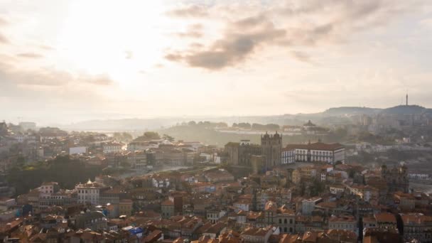 Panoráma Města Porto Portugalsko Katedrálou — Stock video
