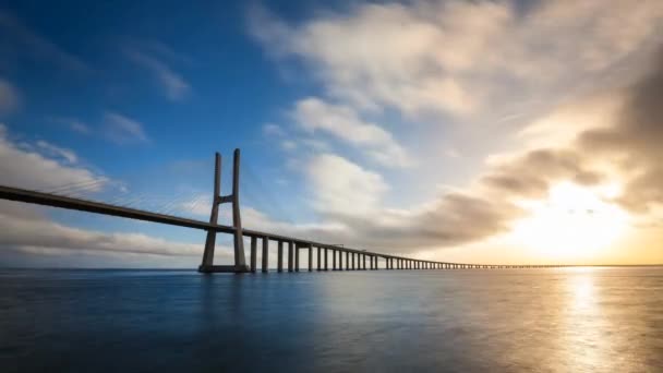 Pont Vasco Gama Dans Temps Lisbon Portugal — Video