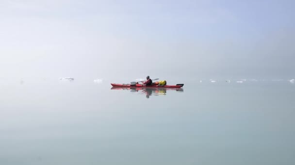 Kajakpaddling Fjord Narsaq Sydgrönland Grönland — Stockvideo