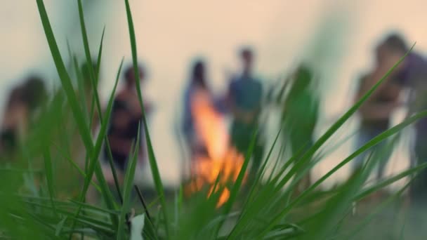 People Roasting Marshmallows Campfire Dinton Wiltshire Velká Británie — Stock video