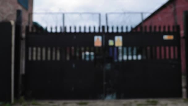 Warning Sign Gate Salford England — Stock Video