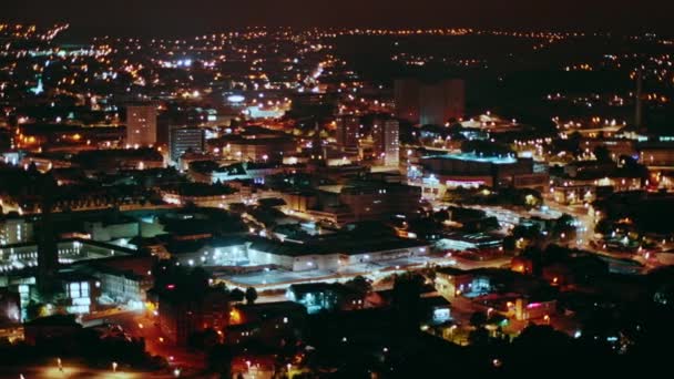 Verlichte Cityscape Night Halifax Engeland — Stockvideo