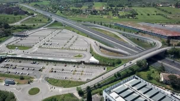 Parking Autoroutes Vides Milieu Pandémie Coronavirus Florence Toscane Italie — Video