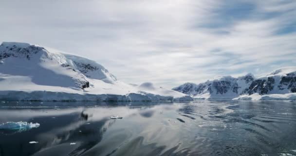 Snötäckt Kust Vid Damoy Point Antarktiska Halvön Antarktis — Stockvideo