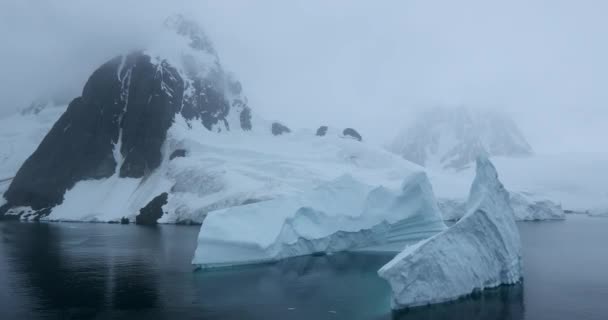 Grande Iceberg Lemaire Chanel Península Antártica Antártida — Vídeo de Stock