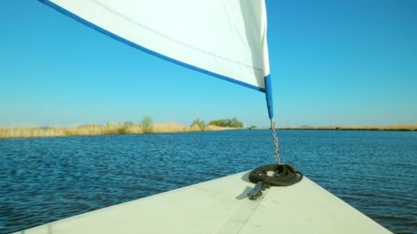 Bow Sailboat River Broek Friesland Netherlands — Stock Video