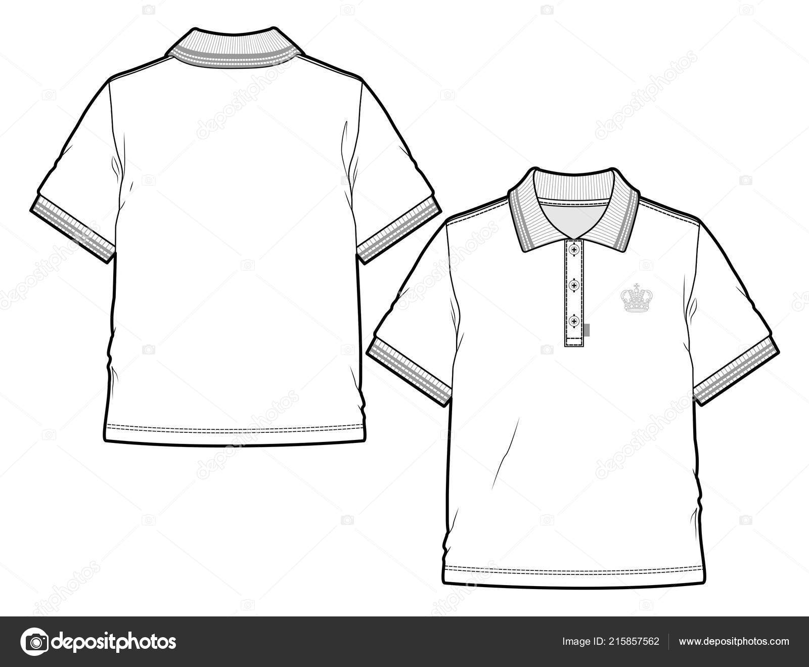 Front Back View Polo Shirt Stock Vector Image by ©Rabotnichek #215857562