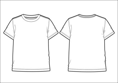 Bir erkek T-shirt önden ve arkadan görünüm