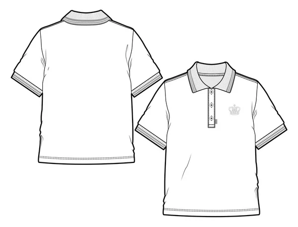 Вид Спереди Сзади Рубашку Поло — стоковый вектор