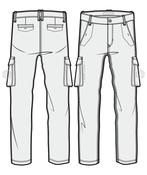 Cargo pants with large side pockets