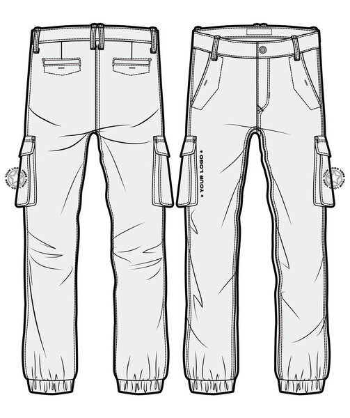 Cargo pants with large side pockets