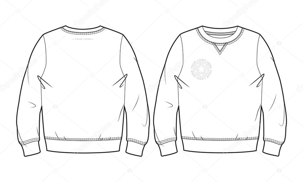 Blank sweatshirt (front and back view)