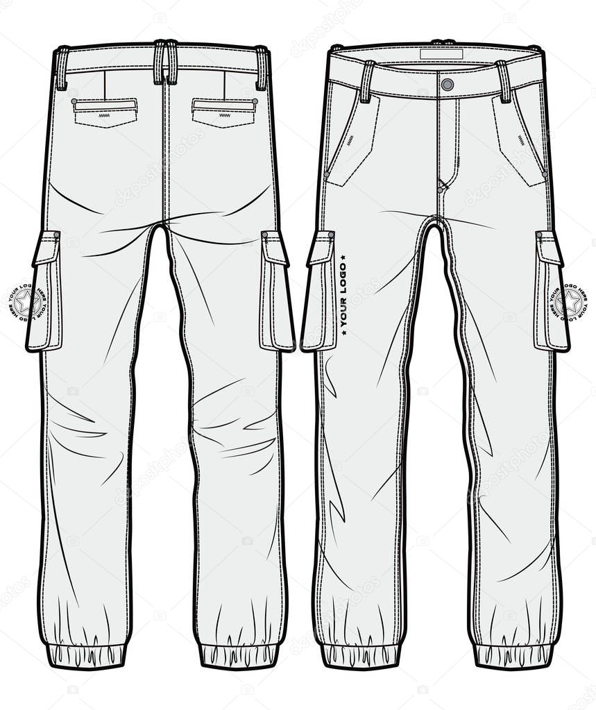 Cargo pants with large side pockets