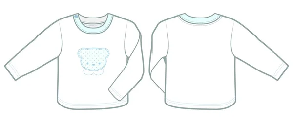 Chemise Manches Longues Jersey Coton Pour Bébé Garçon Fermetures Éclair — Image vectorielle