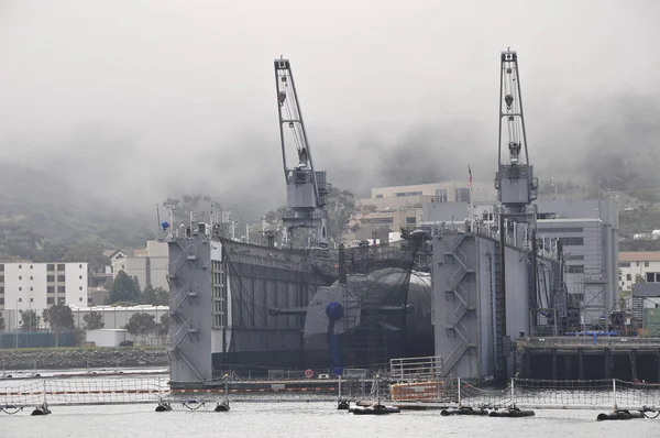 Submarino Americano Muelle Para Reparaciones — Foto de Stock