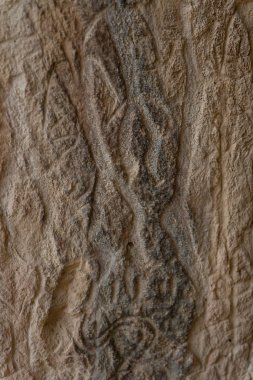 Gobustan Milli Parkı 'ndaki antik insanların kaya resimleri..
