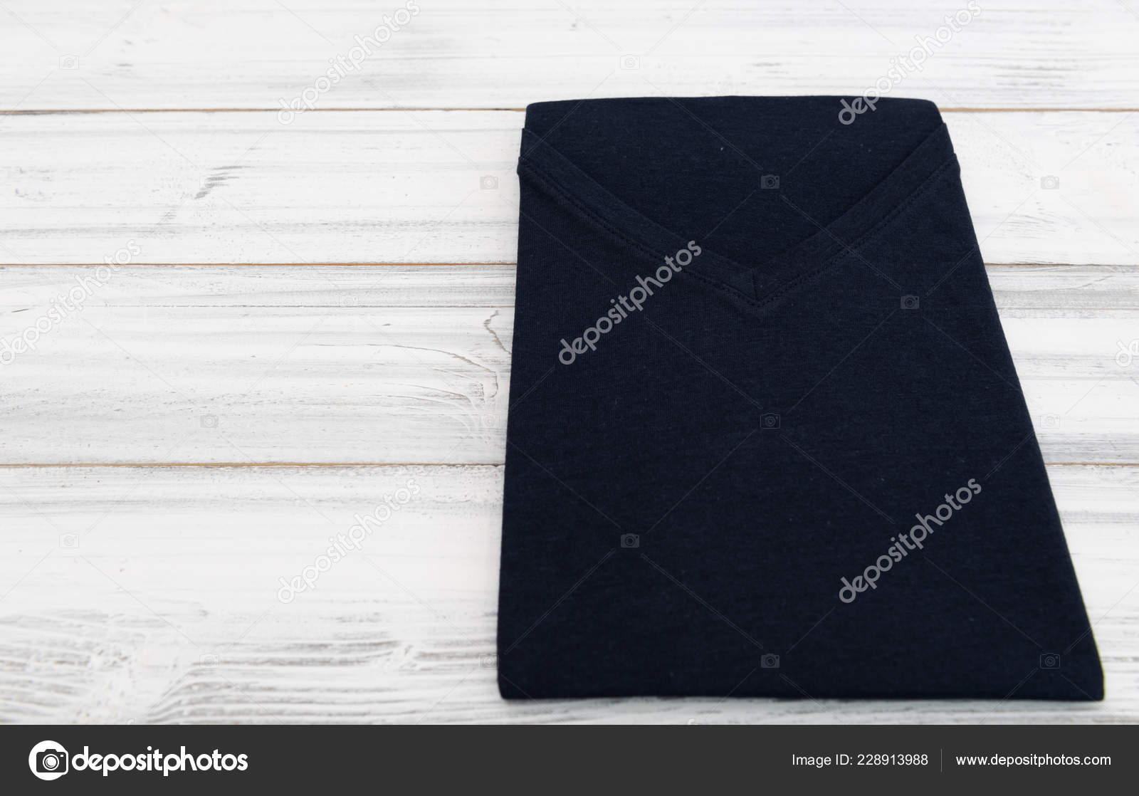 New Black Neck Shirt White Wooden Background Stock Photo by ©jcsmilly ...