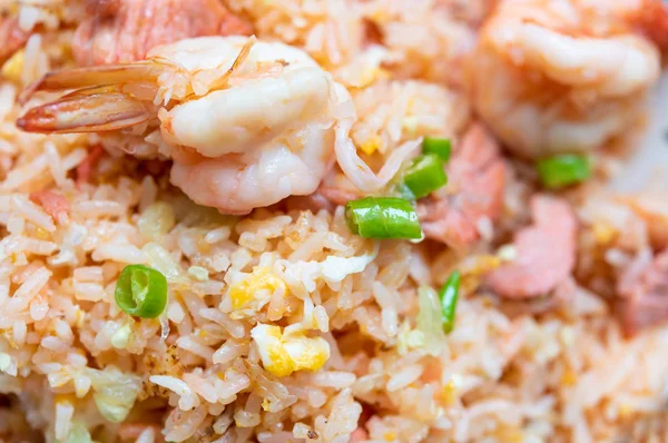 Delicious Thai fried rice with shrimp pork  egg and chilli,top v