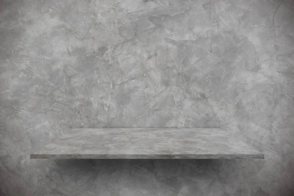 灰色混凝土墙背景产品透视水泥架 — 图库照片