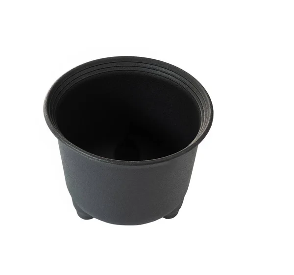 Black Flower Pot Isolated White Background — Stock Photo, Image