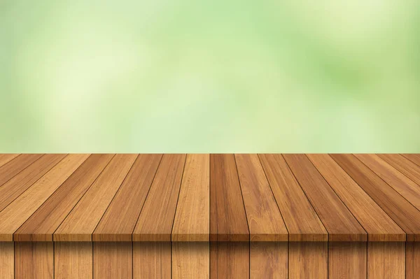 Blank Wooden Table Top Counter Montage Product Display Soft Green — Stock Photo, Image