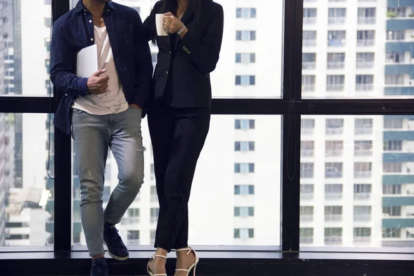 Primer Plano Persona Negocios Concepto Oficina Fondo Del Edificio — Foto de Stock