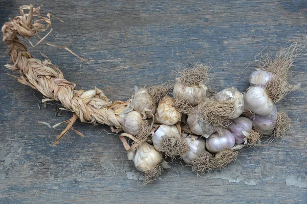 Vitlök Som Isolerad Vit Bakgrund Ovanifrån — Stockfoto