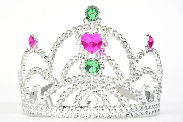 Set van prinses kronen die Tiara geïsoleerd op wit. illustratie. Rechtenvrije Stockfoto's