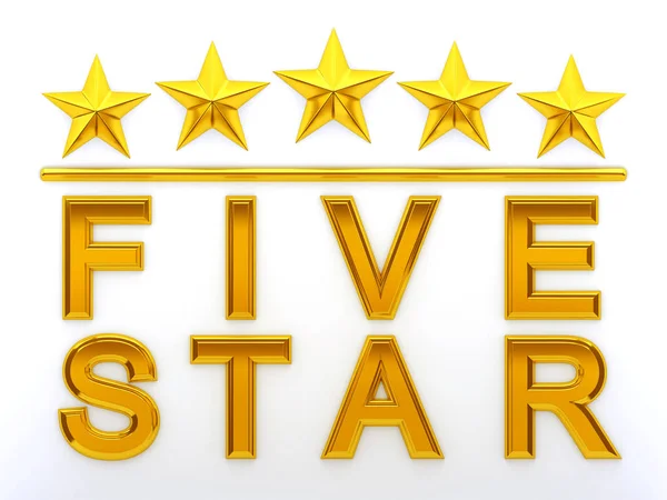 Cinco estrellas - 3d renderizado — Foto de Stock