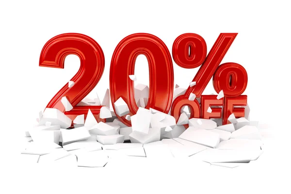 Percentage korting op verkoop-3D renderen — Stockfoto