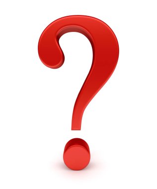 Kırmızı soru işareti - 3d render