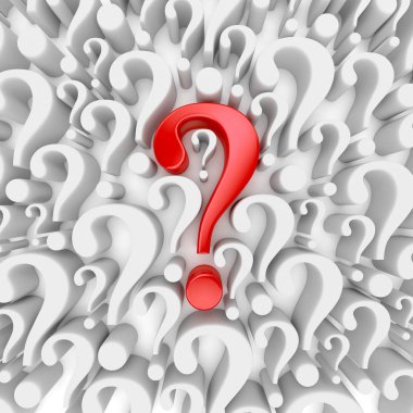 Soru işareti arka plan - 3d render