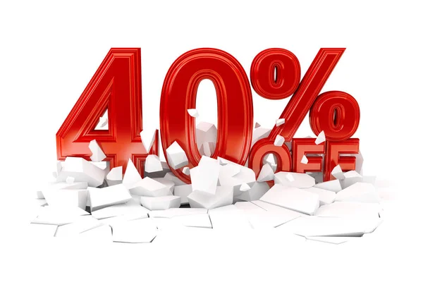 Percentage korting op verkoop-3D renderen — Stockfoto