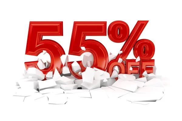 Percentagem de desconto venda - renderização 3d — Fotografia de Stock
