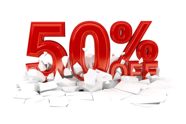 Percentage korting op verkoop-3D renderen — Stockfoto