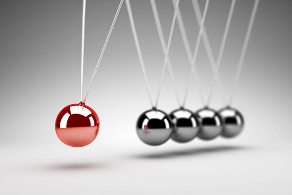 Newton's cradle - 3d render