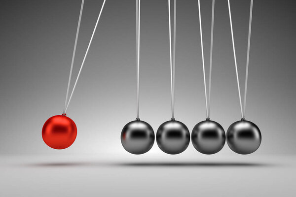 Newton's cradle - 3d render