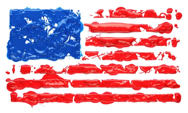 Брызги краски в форме американского флага — стоковое фото