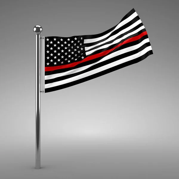 İtfaiyeci bayrağı - 3d render — Stok fotoğraf