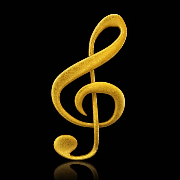 Nota musical dourada - renderização 3d — Fotografia de Stock