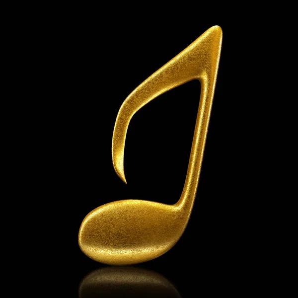 Nota musical dourada - renderização 3d — Fotografia de Stock