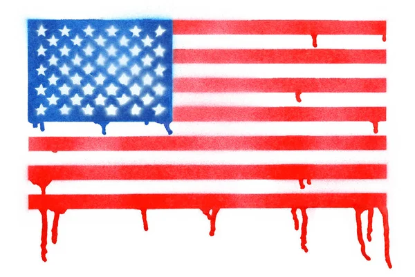 Spray peint fond drapeau américain — Photo