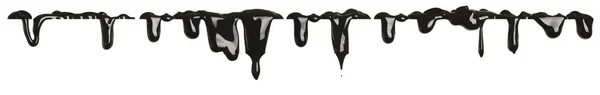 Black paint dripping isolated on white — Stock Photo, Image