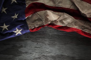 Vintage kırmızı, beyaz ve mavi Amerikan bayrağı anma günü veya V